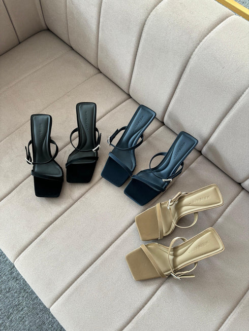 Women Slid on Square Toe High Heels